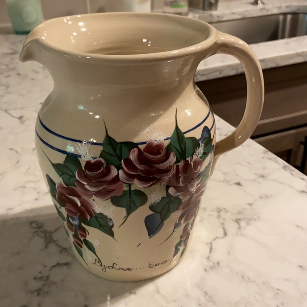 Yesteryears Hand Turned Pottery Pitcher
